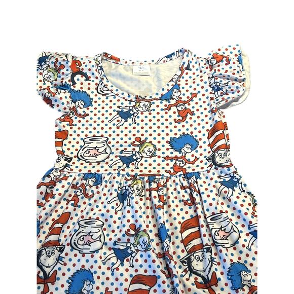 Dr. Suess Cat in the Hat Dress Size 4T Excellent Condition - Picture 5 of 6